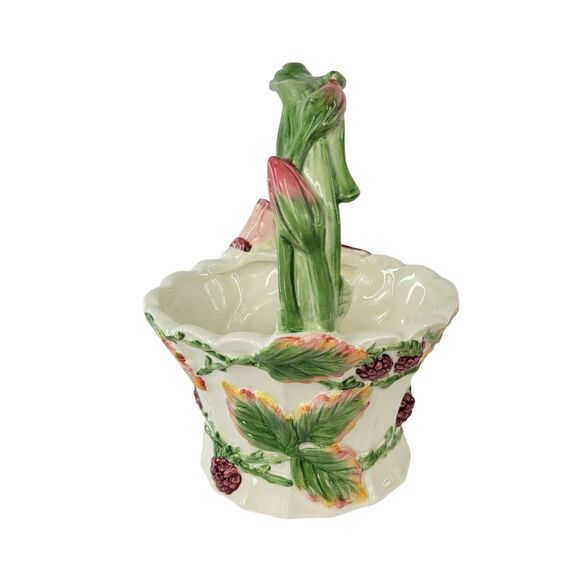 Fitz and Floyd Blackberry Rabbit Small Basket 2058/553 Vintage Retired 2003 - Picture 4 of 13